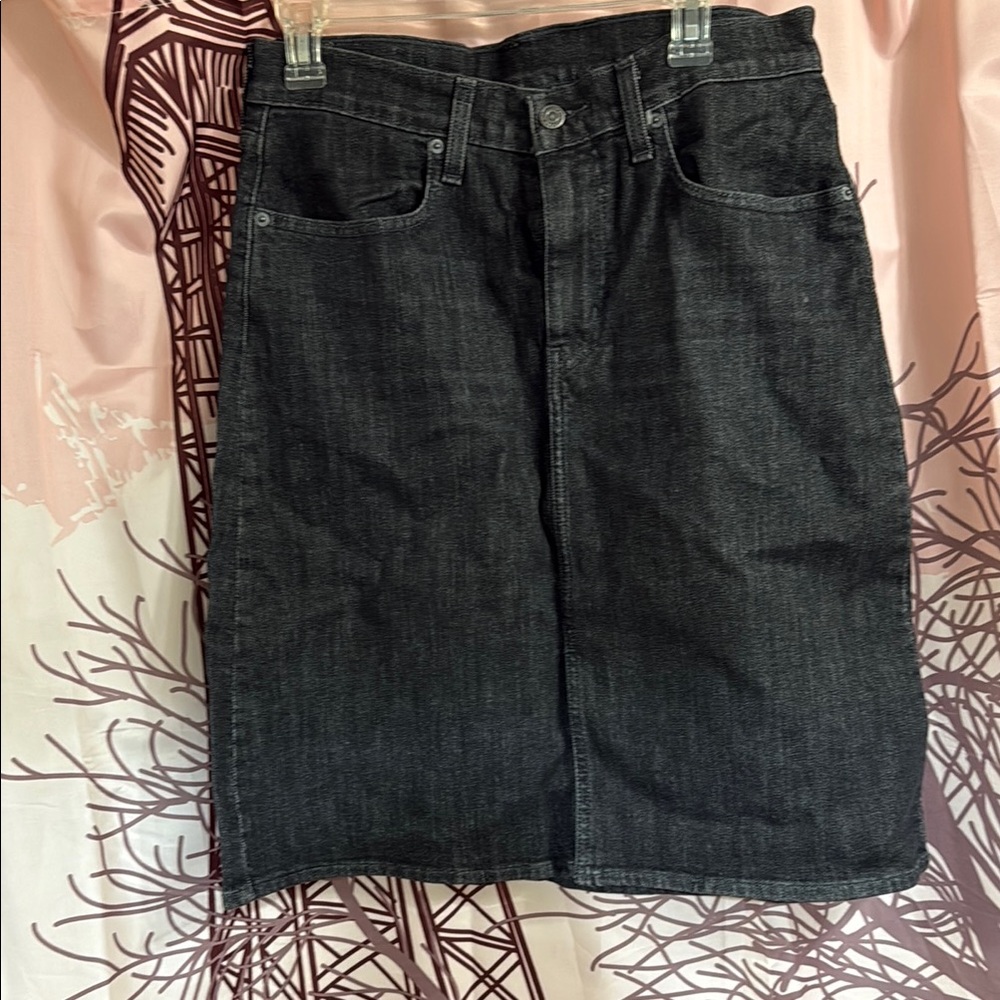 Black Denim Skirt